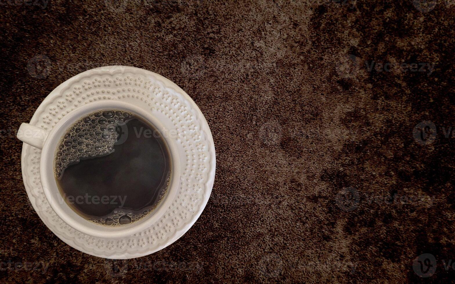 coffee with white cup with dark background written 2023, happy new year 2023 photo
