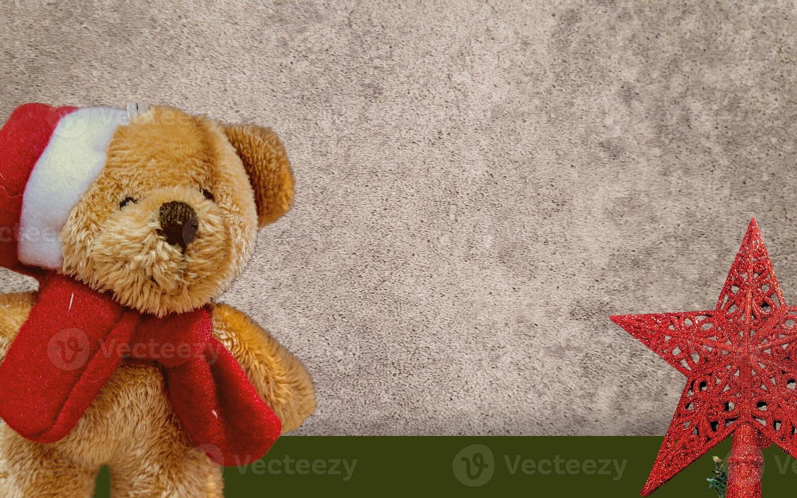 christmas teddy bear with red christmas background with christmas stars,christmas gift with merry christmas message,colorful christmas background photo