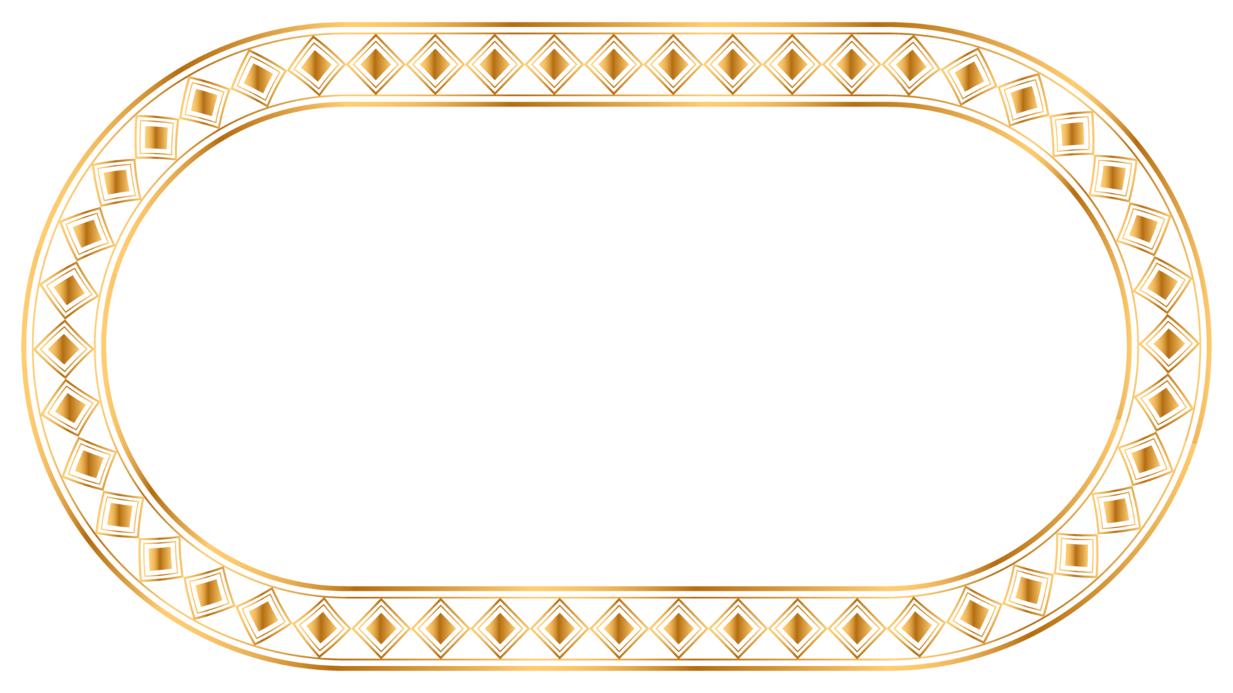 Luxury golden rectangle corner certificate border pattern line photo thai frame islamic wedding invitation background png