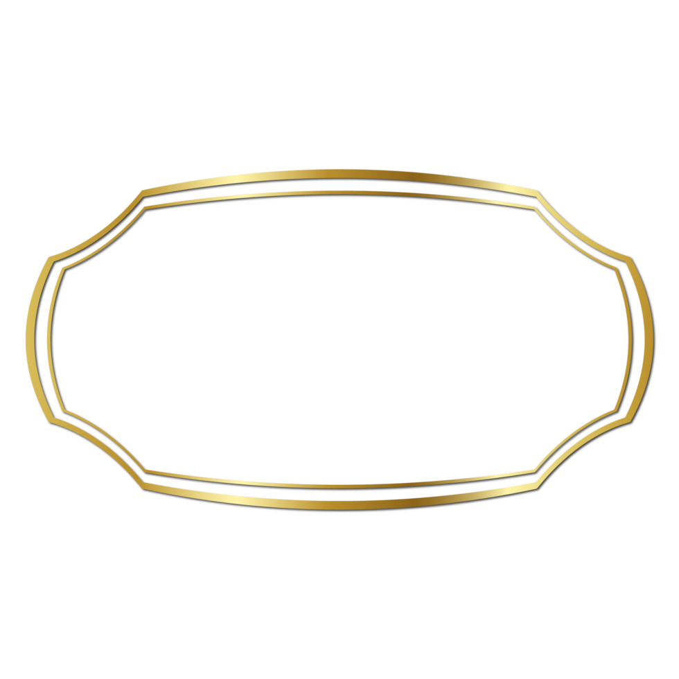 Golden islamic frame line art design concept clipart png