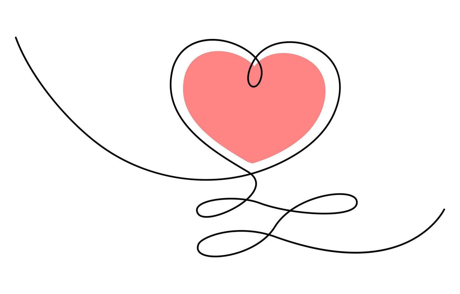 Two Hearts Continuous One Line Drawing. Valentines day concept, One continuous drawing of heart shape love sign. oitline and romantic symbol, Heart background valentine day design, one line draw vector
