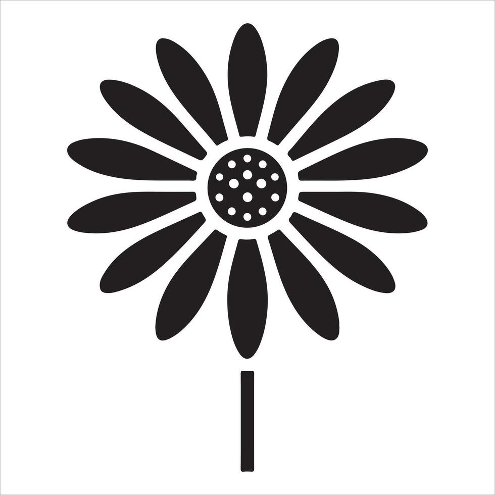 graphic graphic of a grey sunflower head vector