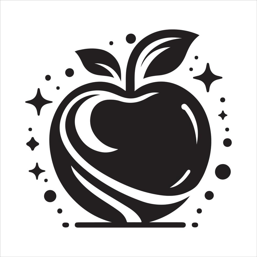 A design of the apple in black and white vector