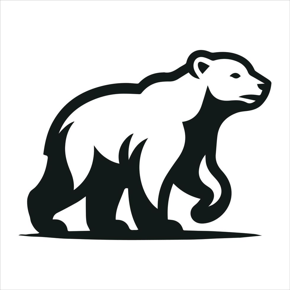 a bear up close on a white background vector