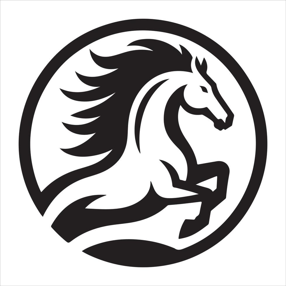 A drawing in black and white of a horse vector