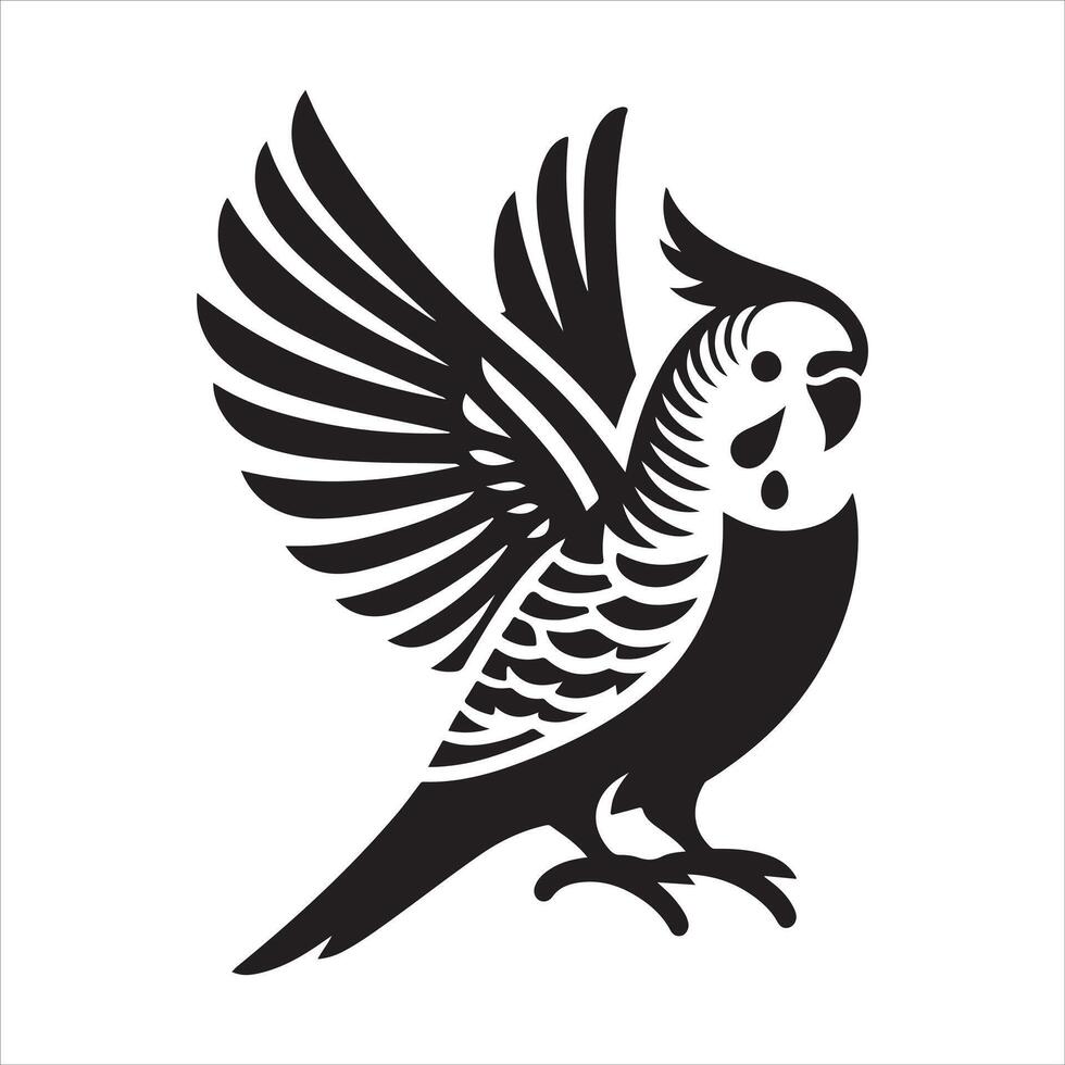 A black silhouette of a cockatoo on a background vector