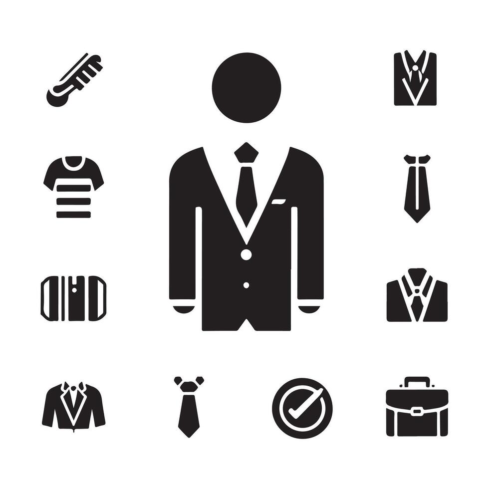 man's accessories graphic icon set on gray vector
