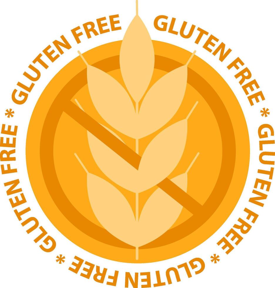 Gluten free label sign. Gluten free icon with grain or wheat symbol. vector
