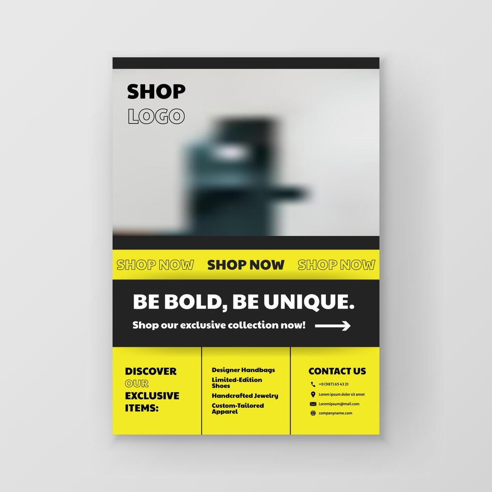 Modern shop poster and flyer design featuring a sale concept. Includes and marketing elements for retail promotions. Ideal for advertisements and social media. Not AI. vector