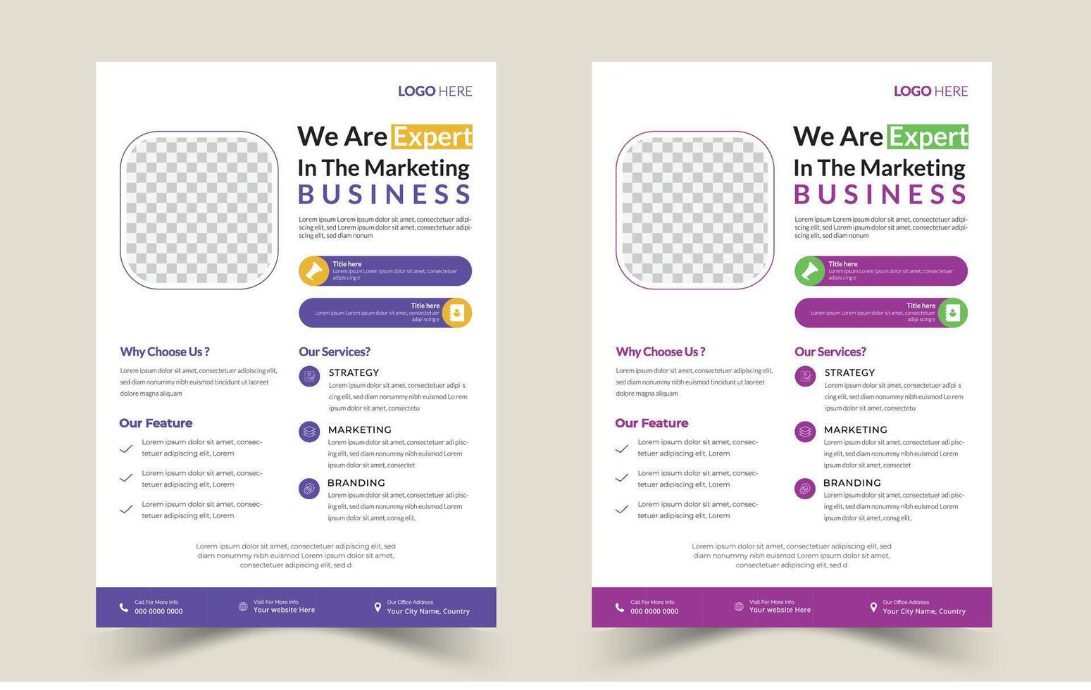 Dynamic Corporate Appeal A4 Flyer Bundle with Sleek Modern Designs Professional Elegance A4 Business Flyer Set with Creative Geometrics vector