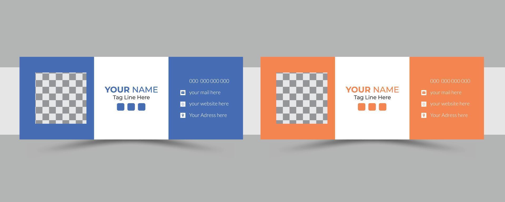 Modern and minimalist email signature or email footer template Business email signature with an author photo place modern and minimal layout vector