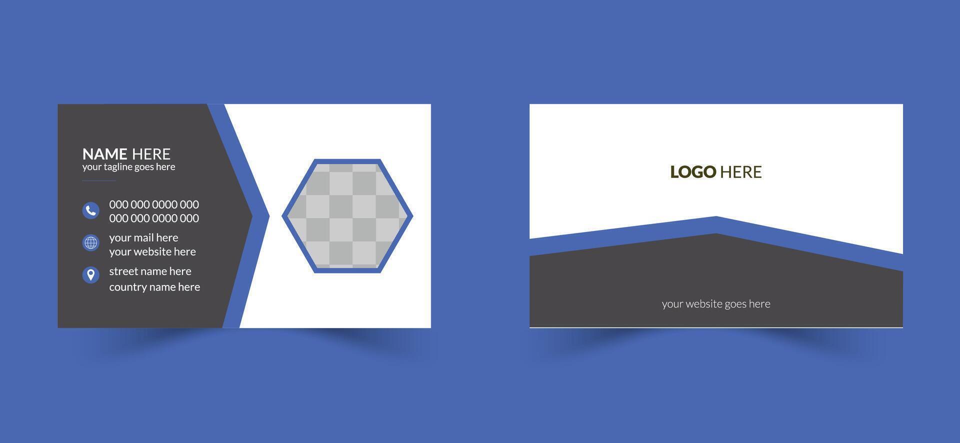 Modern and Creative Name Card Design Creative Business Card with Simple Clean Design vector