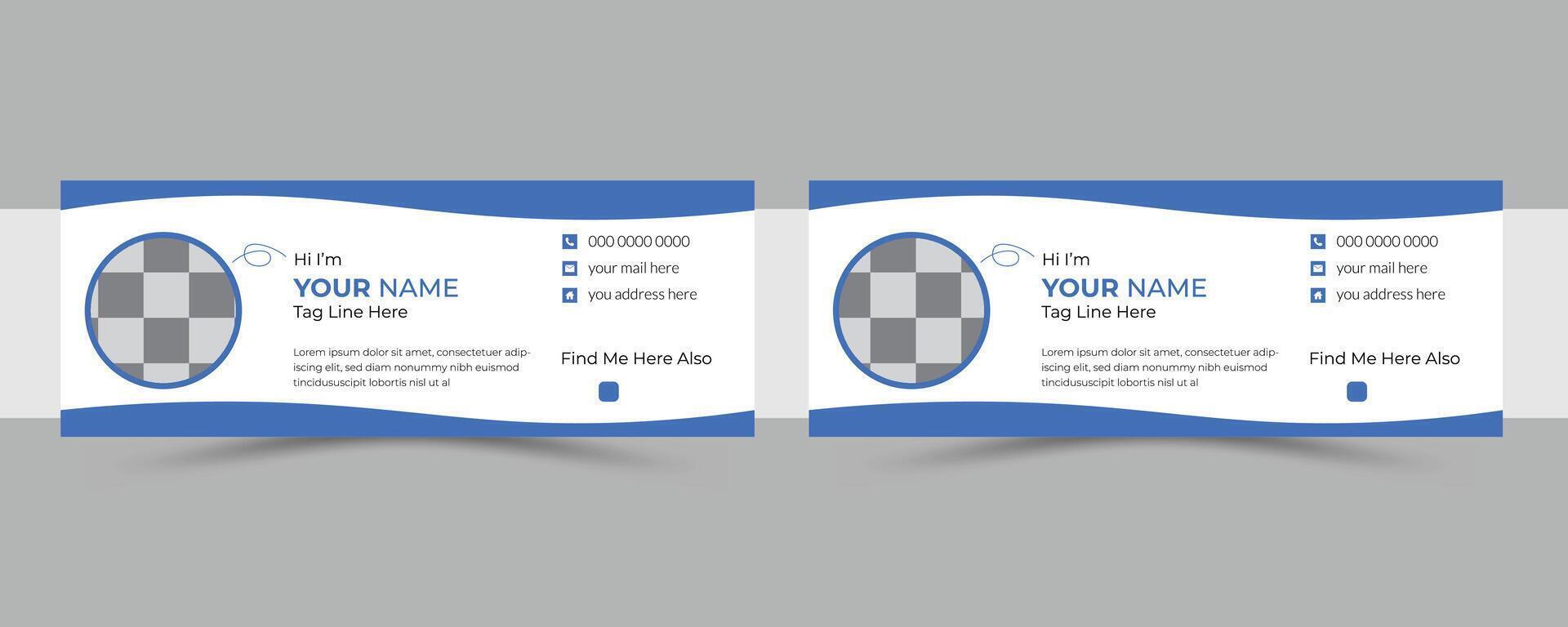 email signature template or email footer and personal social media cover design vector