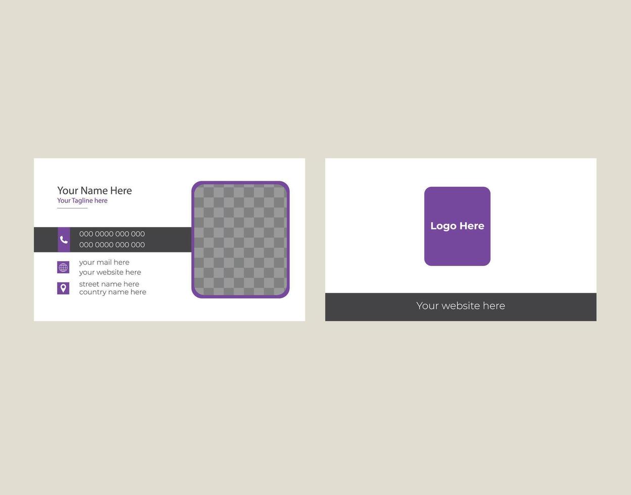 Modern Business Card in Flat Design Clean and Creative Modern Business Card Design Template Minimalistic Creative Clean Modern Corporate Business Card with Simple Design Template vector