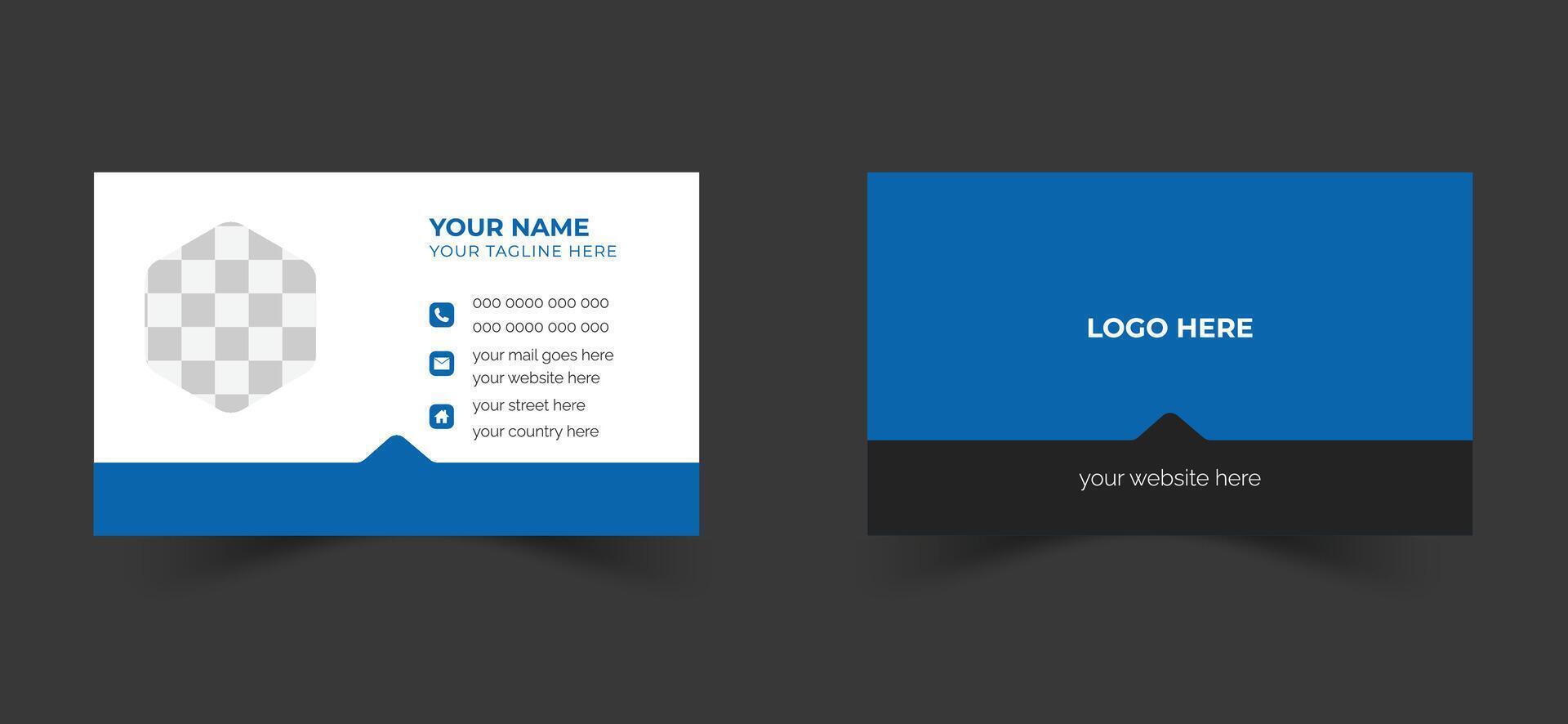 Modern and Creative Name Card Design Creative Business Card with Simple Clean Design vector