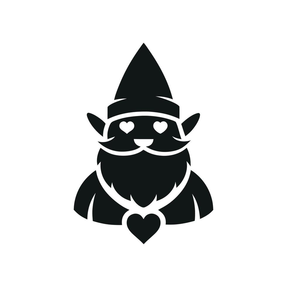 gnomes love, holidays elves with hats. illustration for New Year postcard. Drawing for children. vector