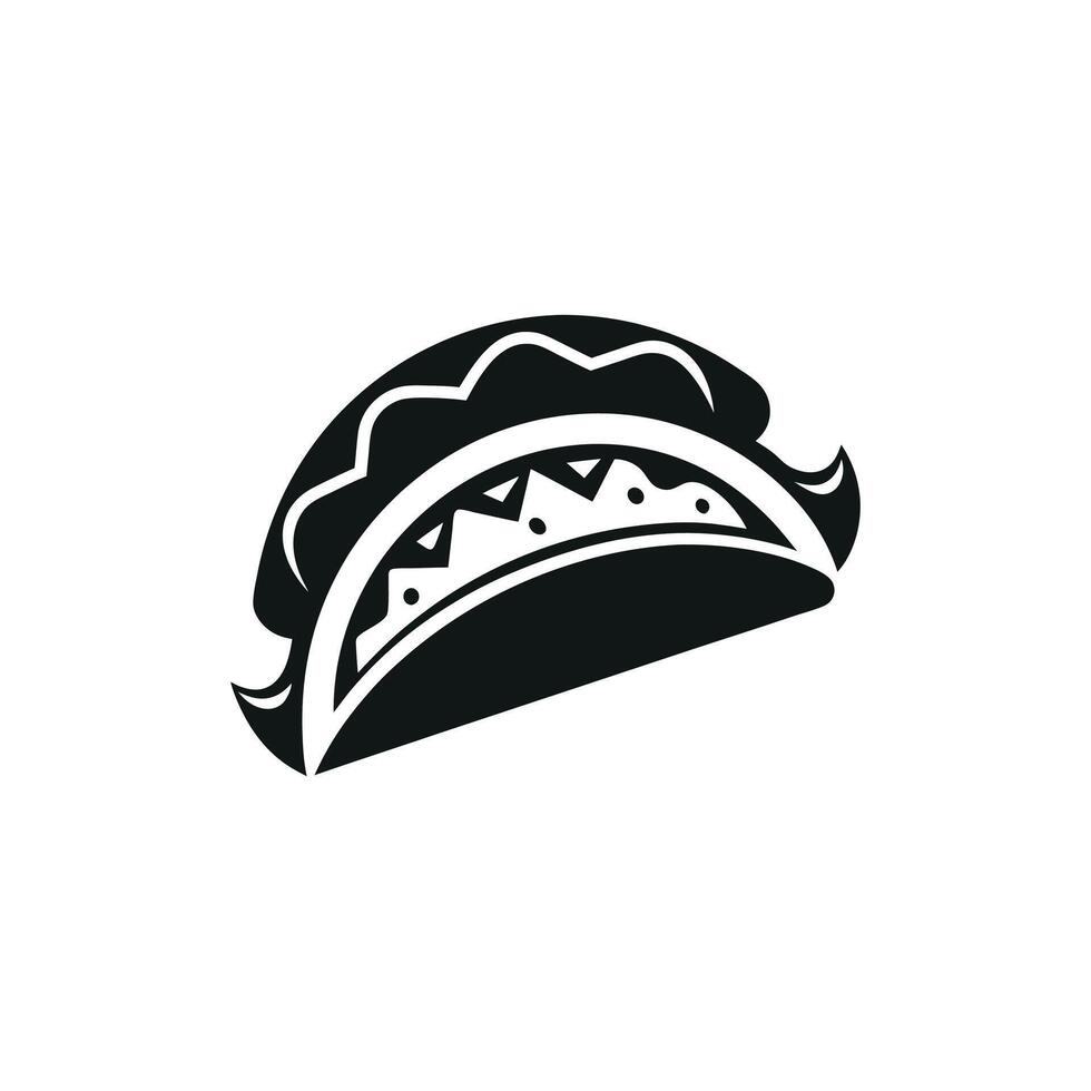 tacos black and white, Taco black and white icon vector
