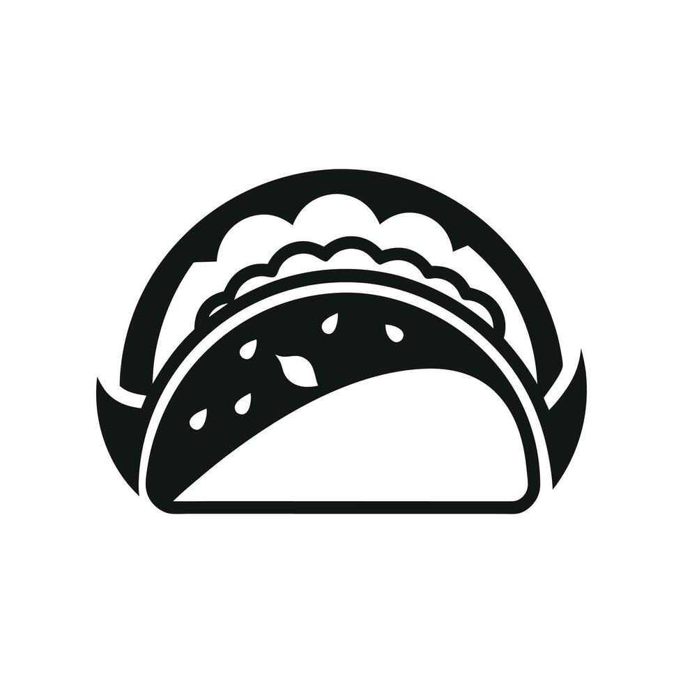 tacos black and white, Taco black and white icon vector