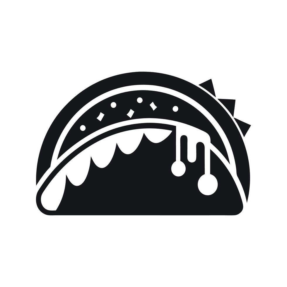 tacos black and white, Taco black and white icon vector