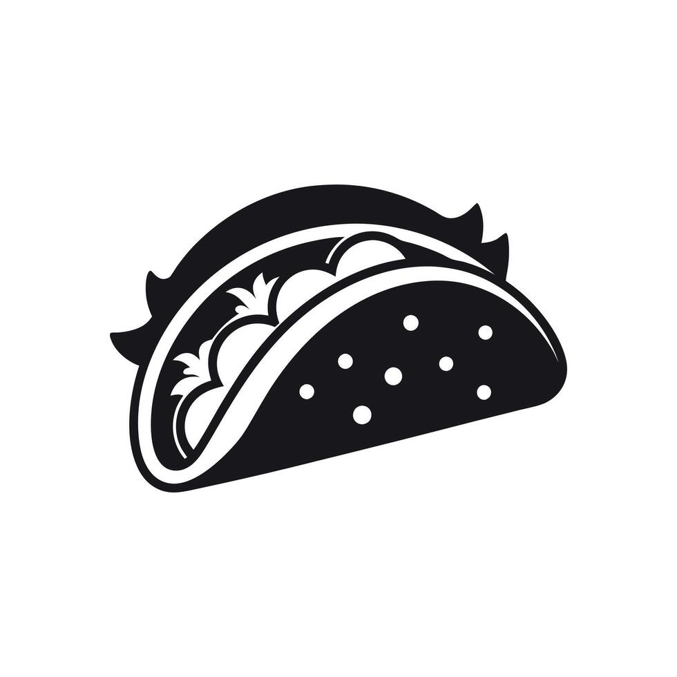 tacos black and white, Taco black and white icon vector