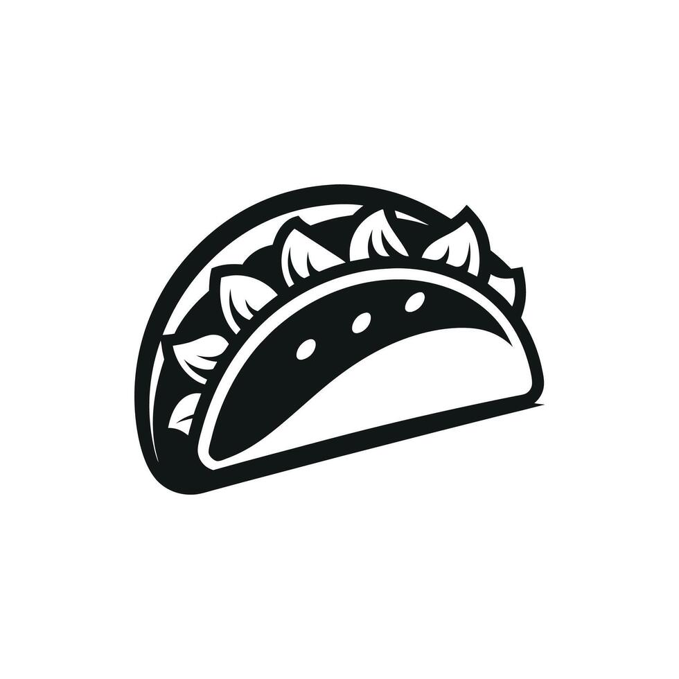 tacos black and white, Taco black and white icon vector