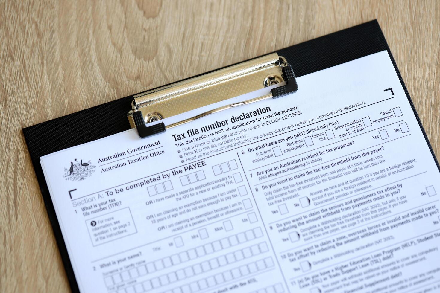 KYIV, UKRAINE - JULY 10, 2024 Australian Tax File Number 