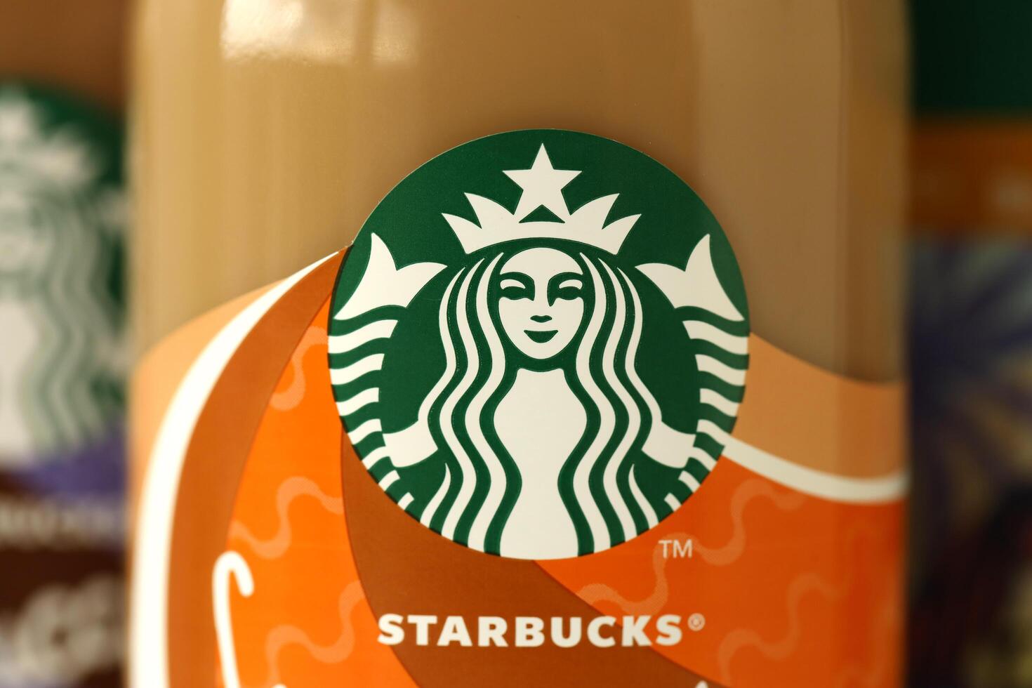 KYIV, UKRAINE - APRIL 20, 2024 Starbucks Frappuccino Coffee Drink. Seattle based Starbucks is the largest coffeehouse company in the world, with over 20,000 stores photo