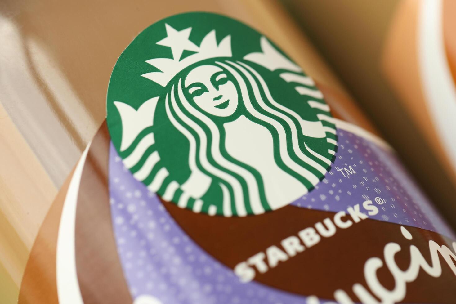KYIV, UKRAINE - APRIL 20, 2024 Starbucks Frappuccino Coffee Drink. Seattle based Starbucks is the largest coffeehouse company in the world, with over 20,000 stores photo