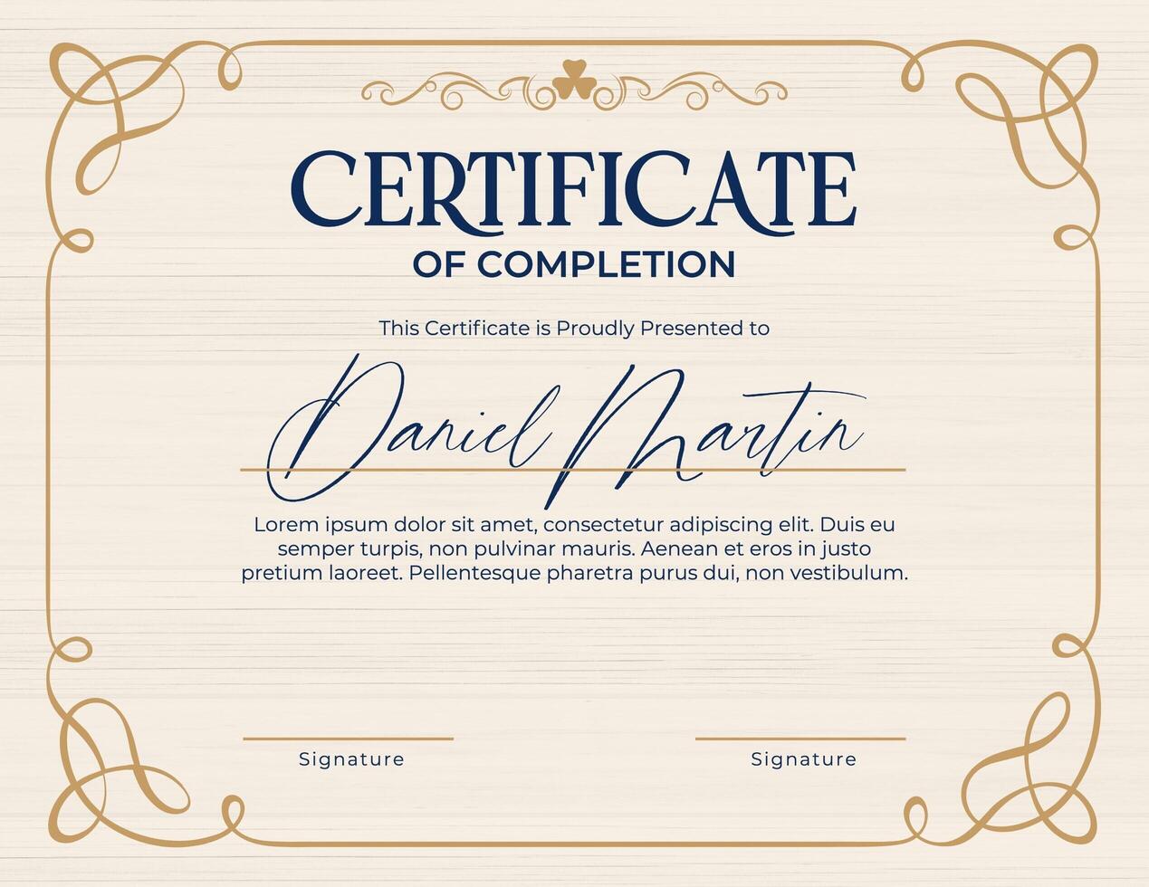 Certificate of Completion for Higher Education template