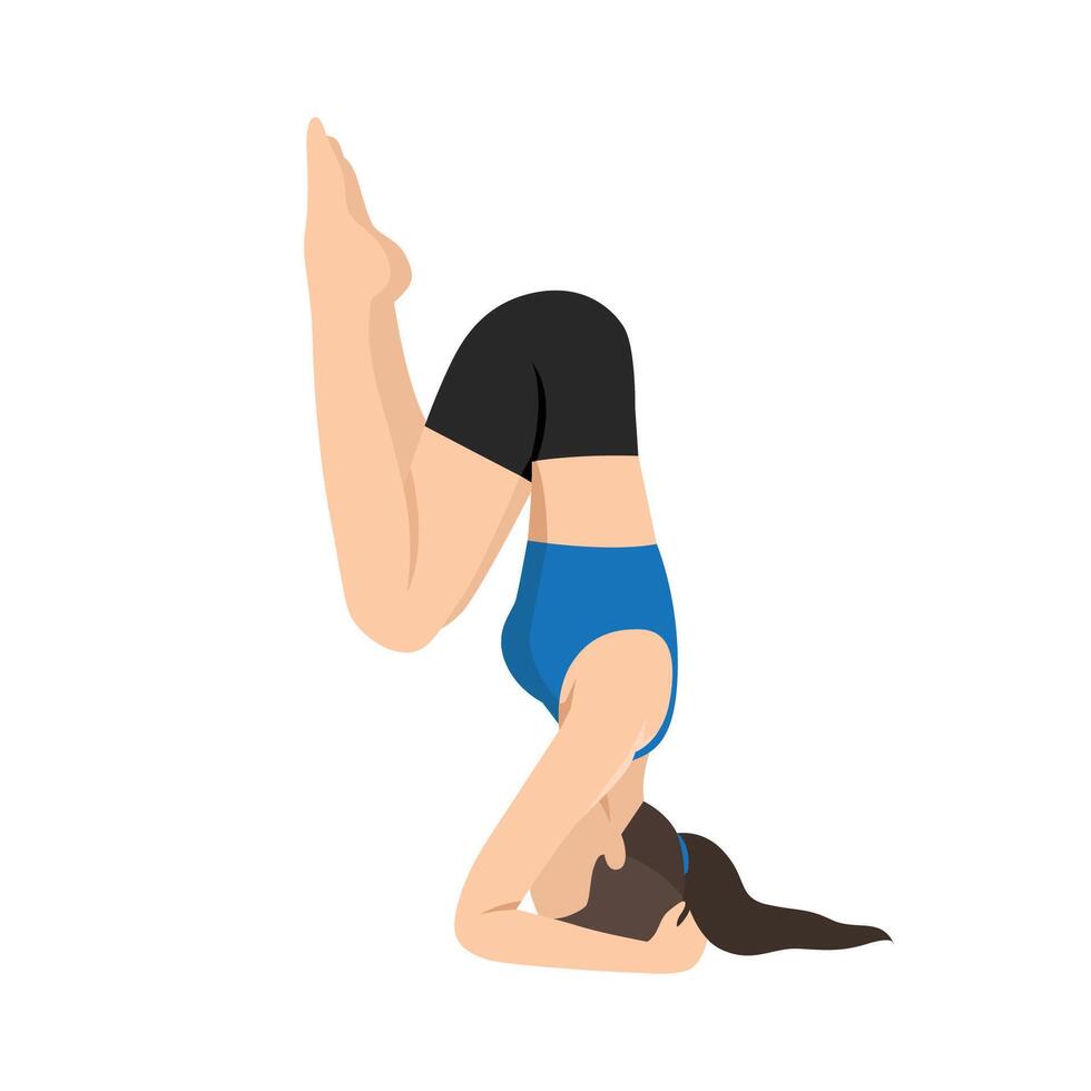 Woman doing Squeezing Pose or Akunchanasana yoga exercise. vector