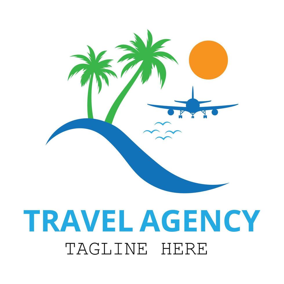 Wave Travel Logo Text collection template design for travel Agency vector