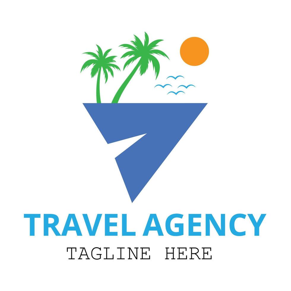 Paper Plane Travel logo icon design template vector