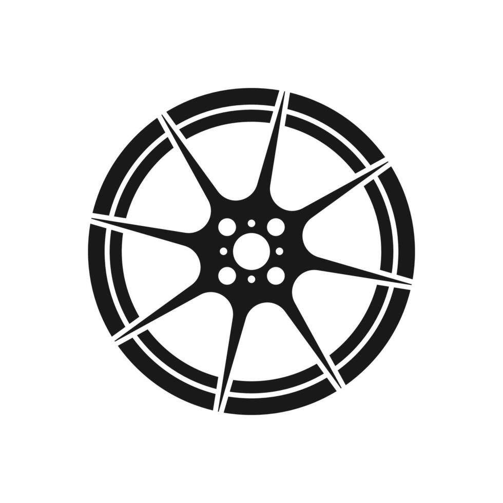 Car rim icon isolated on white background. Wheel symbol in flat style. Car element illustration for web and mobile design. vector