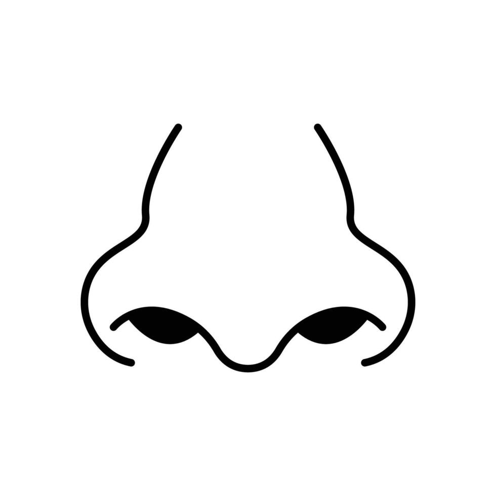 Nose line icon isolated on white background.Web vector
