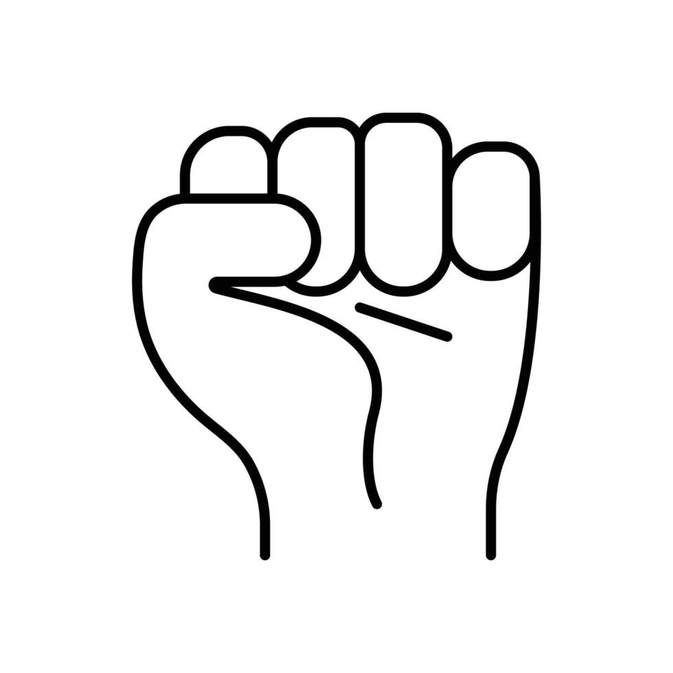 Empower line icon. Empowerment strength sign. Protest fist symbol. Quality design element. Linear style empower icon vector
