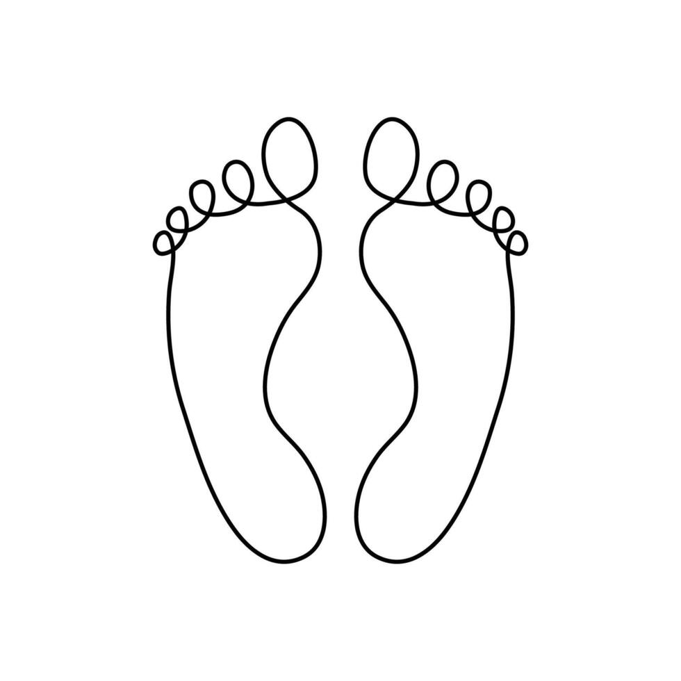Foot icon. Feet sign. Footprint symbol. Thin line icon on white background. illustration.Web vector