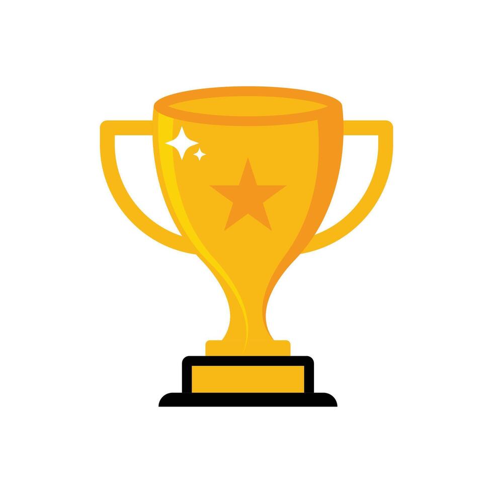 Winner's trophy icon. The golden trophy is a symbol of victory in a sports event. vector