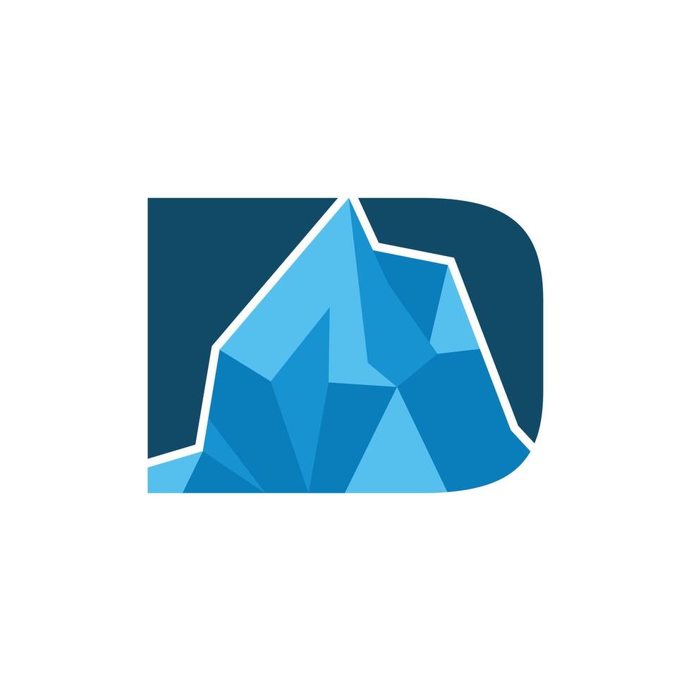 Letter D Ice Mountain Nature Modern Creative Business Icon Design Logo vector