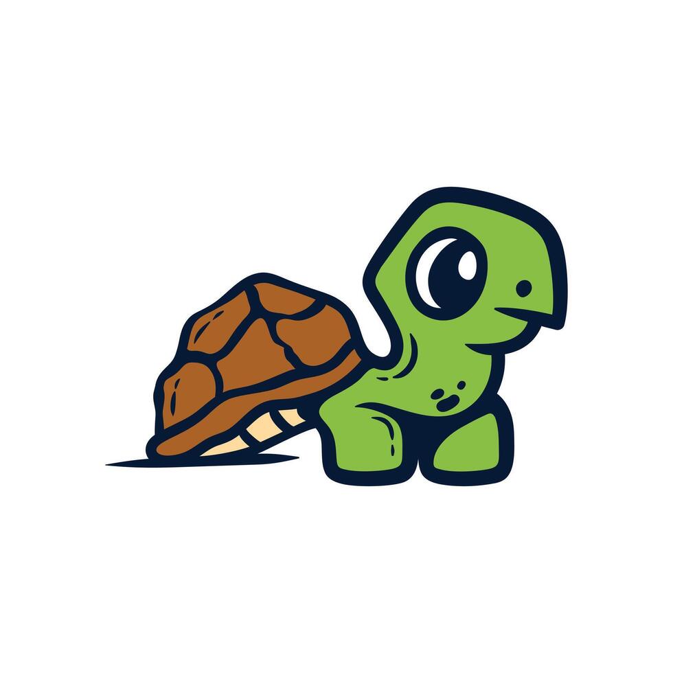 Funny Turtle Mascot Illustration Creative Design Icon Template Logo vector