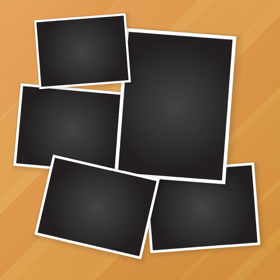 Decorative photo frame collage collection vector