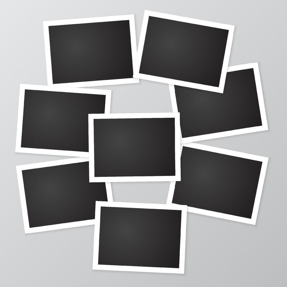 Decorative photo frame collage collection vector