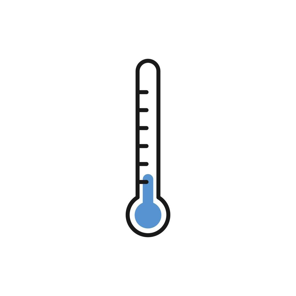 Thermometer low temperatures flat design. illustration vector