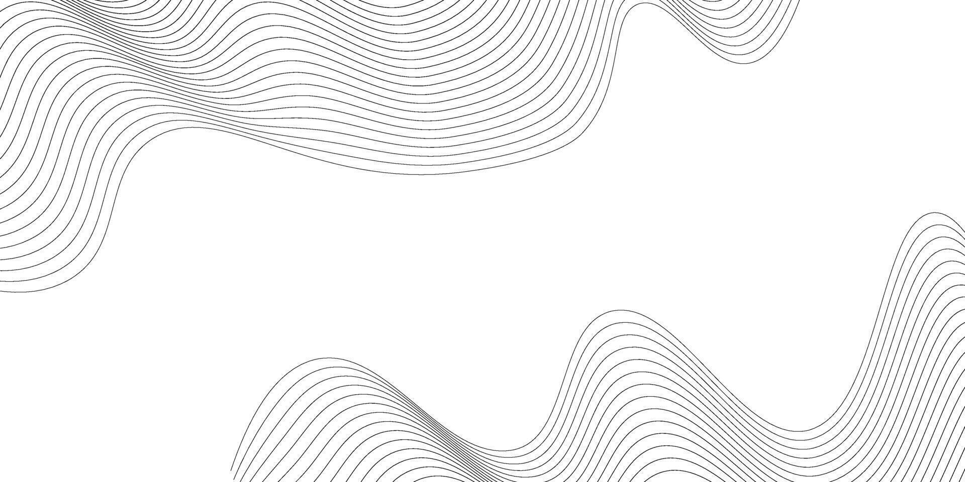 Abstract black wavy stripe lines pattern on white background. illustration vector