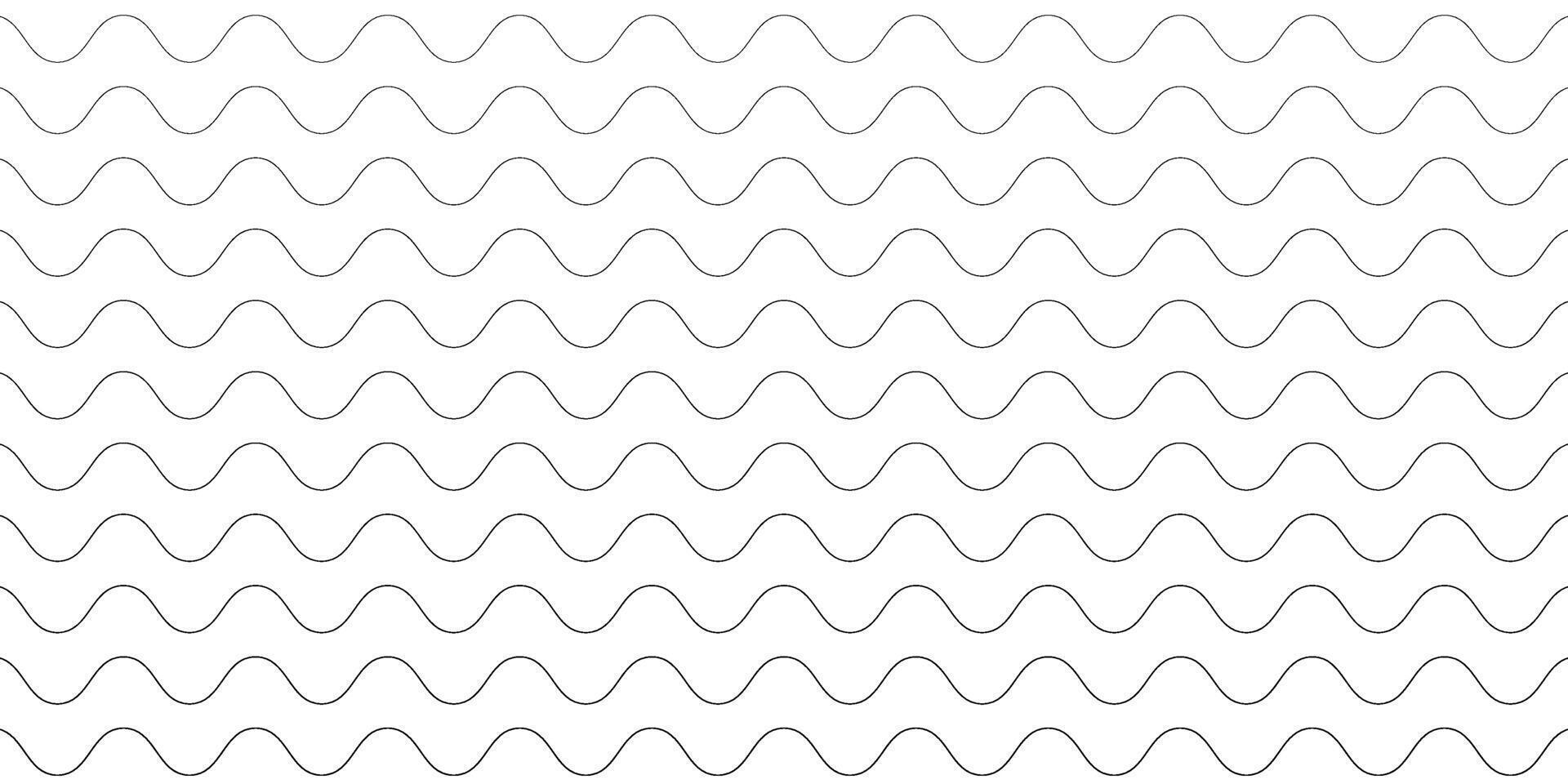 Abstract black wavy stripe lines pattern on white background. illustration vector