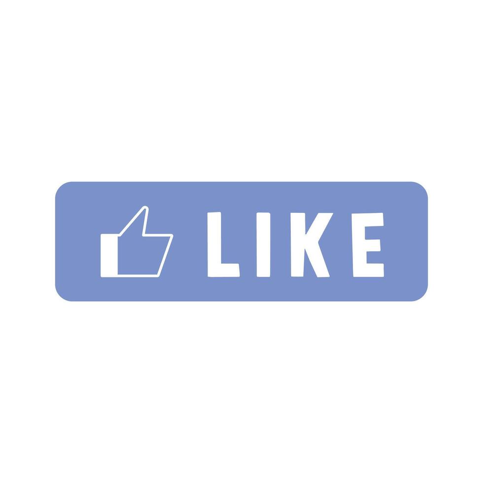 Like blue button sign isolate on white background vector