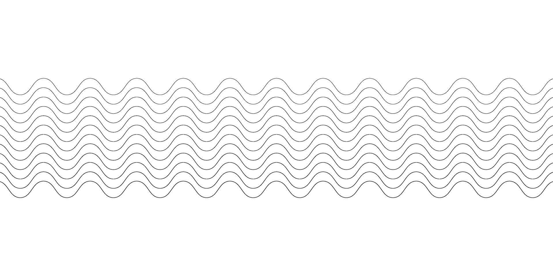 Abstract black wavy stripe lines pattern on white background. illustration vector
