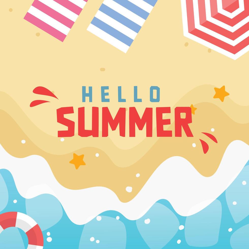 Hello holiday summer beach for banner, poster and flyer. Summer element design illustration vector