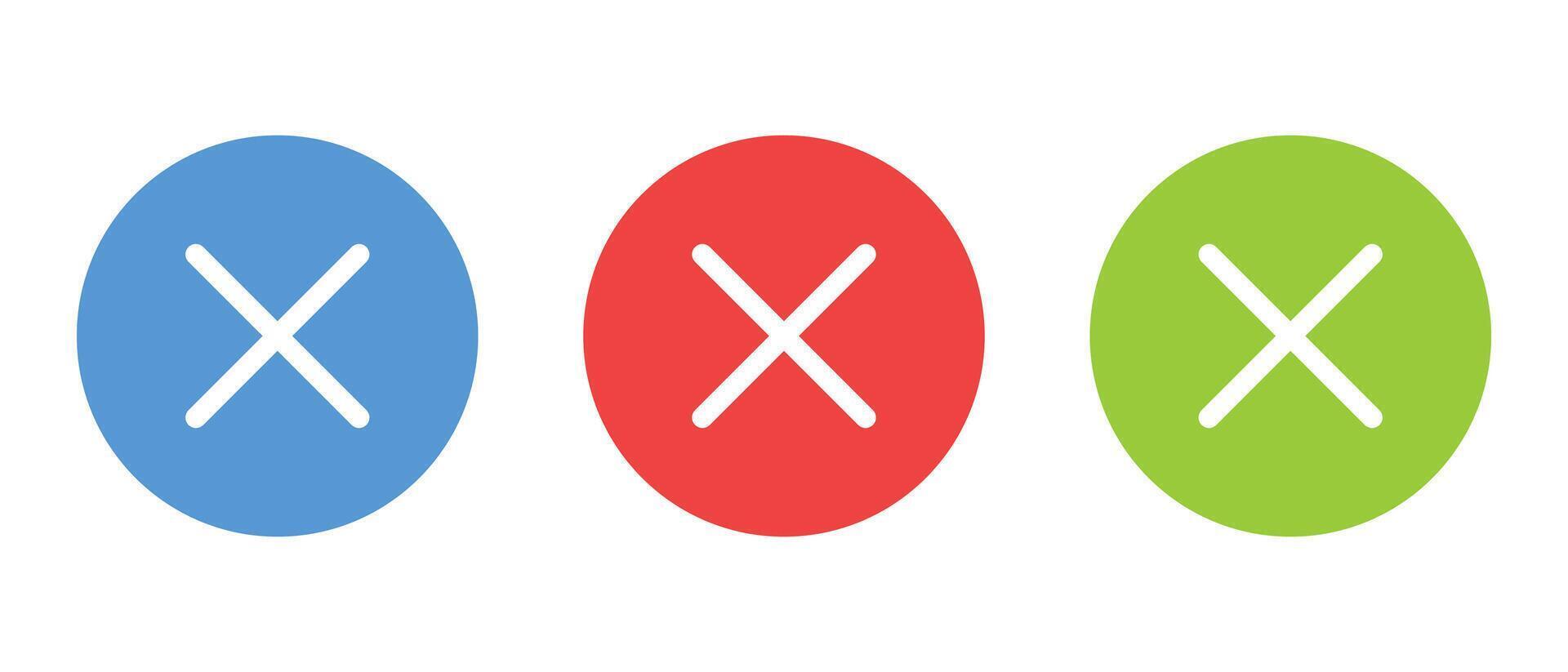 Close icon set illustration. Delete sign and symbol. cross sign, isolated on white vector