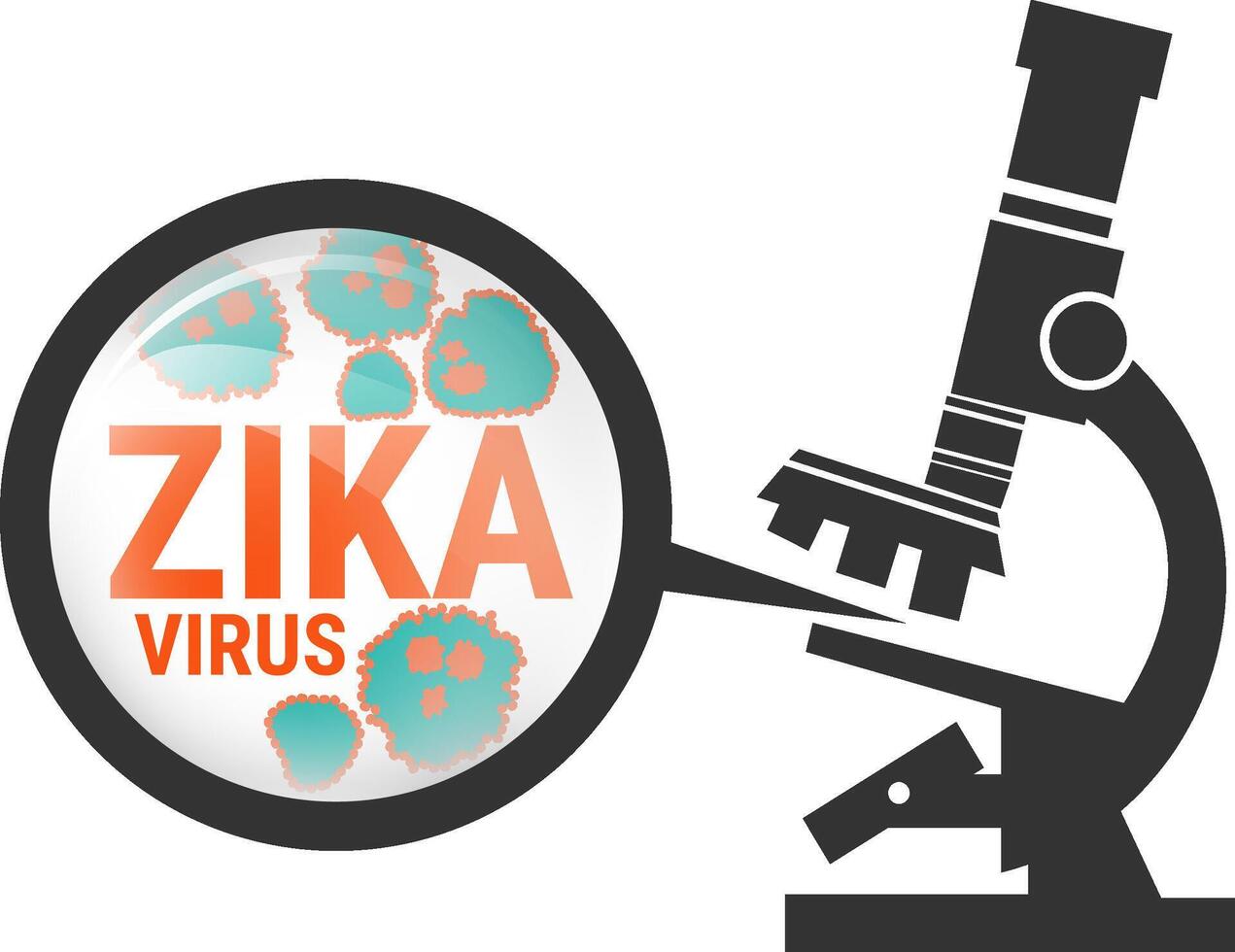 Microscope with Zika virus vector