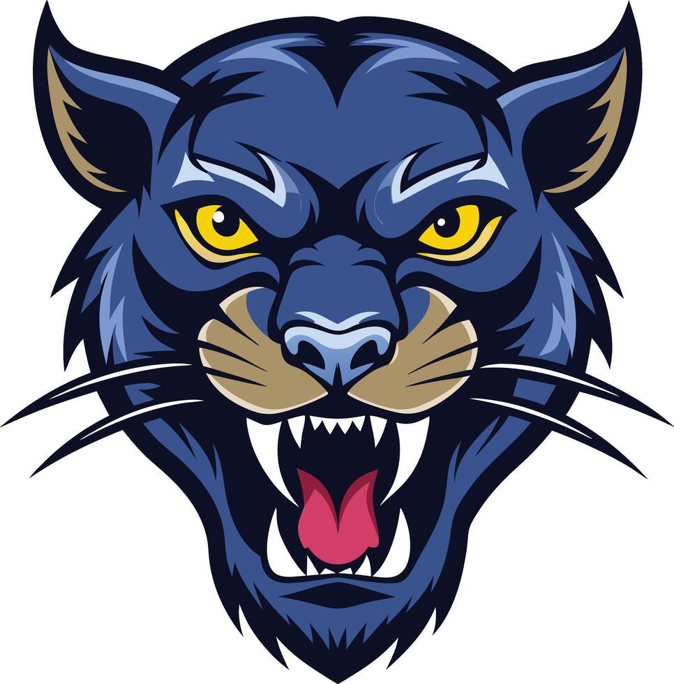 Drawing of a Angry panther vector